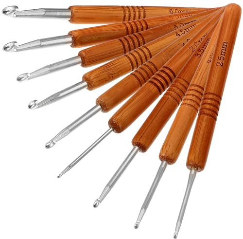 Teouuas 9 Stück Häkelnadel Set, 9 Größen Ergonomische Häkelnadeln | Häkelnadeln Set, Leichte Crochet Hook für Anfänger, Kinder für Schal Pollover (2/2.5/3/3.5/4/4.5/5/5.5/6mm Stil 2)