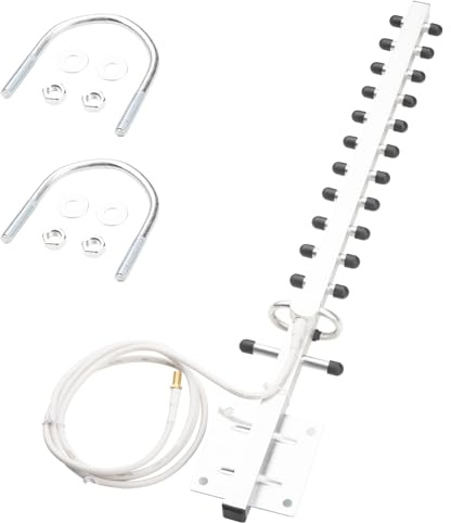 BOOBRIE Antena Yagi Dual Banda 2.4 GHz y 5.8 GHz, 8 dBi, Antena Direccional Exterior con Cable RG58 de 1.5M y Conector RP-SMA, para Router, Tarjeta de Red, Repetidor WLAN, Amplificador de Señal
