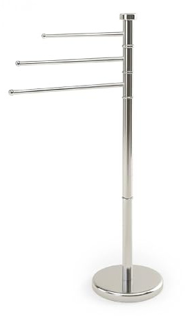 IlGruppone Piantana in Acciaio Inox Porta Asciugamani da Terra 3 Bracci Girevoli 22x87 Cm Organizer Accessori Bagno Porta Stendi Salviette Bagno Moderno Elegante Stendi Indumenti
