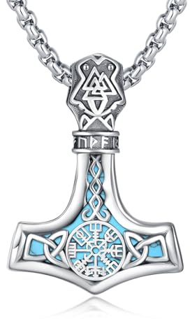 PARYFO Wikinger Anhänger Halskette für Männer und Frauen Mjölnir Schmuck | Keltischer/Drache/Bären/Triquetra/Wolf Anhänger Wikinger Schmuck Geschenk für Weihnachten Geburtstags Geschenke