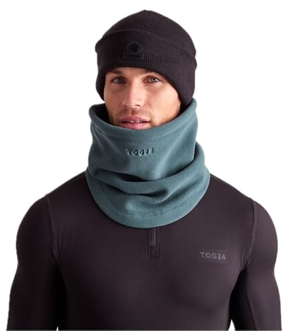 TOG24 Hurton Unisex Microfleece Snow Tube Neck Snood Super-Soft Scooped Hem Toggle Adjusters for Cinched Fit Dark Turquoise