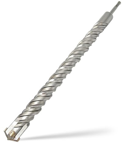 Foret SDS Plus 30mm x 350mm,avec 4 taillants en carbure et double vis,pour pierre naturelle,béton