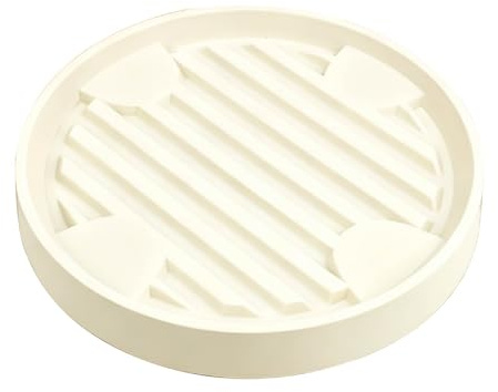 Portavasi con Ruote capacità 15KG Sottovaso Rotondo Sottovaso con Ruote per Vasi Pesanti 360° silenziose Freno Interno/Esterno per Vasi Piedistallo 16.5CM Bianco sporco