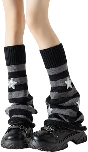 Yawlsow Y2k Stulpen Damen Knöchelwärmer Winter Gestrickte Beinwärmer für Mädchen Frauen Leg Warmers Rüschen Beinstulpen niedlich Kawaii Kniestrümpfe Harajuku-Zubehör für Warm Ballett Yoga Tanz