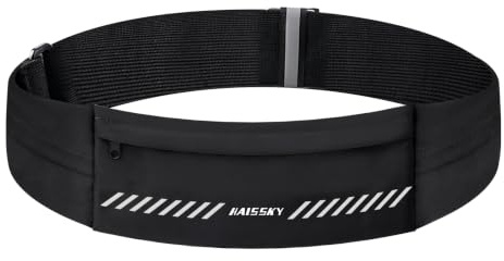 Reflective Running Belt Phone Holder for Running Slim Belt for Men & Women | Waist Pack with 3 Pockets Sweat-proof Fanny Pack for Running, Hiking,Travel, Gym,Commuting,Lightweight Adjustable,Up to 7.0