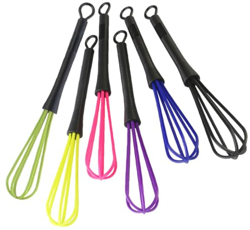 SHINEOFI Ballons en Plastique 6pcs pour Salon, Mélangeur Manuel Facile à Nettoyer, Agitateur Multifonction pour Œufs et Teinture de Cheveux Couleur Aléatoire