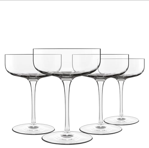 Luigi Bormioli Sublime Cocktail Glasses 4 Set x 300ml Crystal Glasses, Dishwasher Safe
