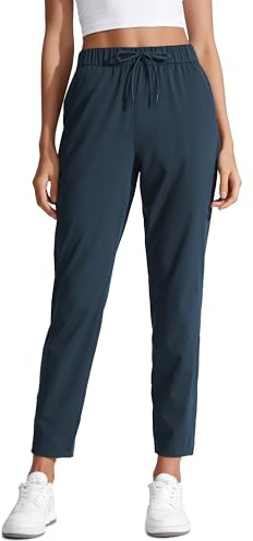 CRZ YOGA Femme Pantalon Décontracté Sport Travail Golf Légère Respirant Élastique Longue avec Poches - 69cm True Navy 44