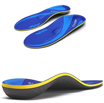 Plantilla elástica de arco bajo, cómoda y de compresión de espuma deportiva, absorción de golpes, absorción de golpes, antifatiga, adecuada para dolor de talón plano…