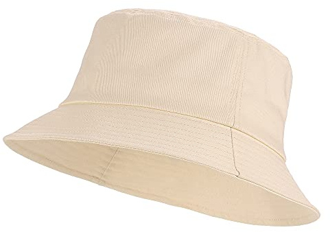 Umeepar 100% Baumwolle Fischerhut Sonnenhut Sommerhut Hut for Damen Herren (DE/NL/SE/PL, Alphanumerisch, Einheitsgröße, Beige Gelb)