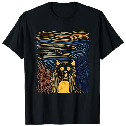 The Scream Painting Chat Art Parodie Art Artiste T-Shirt