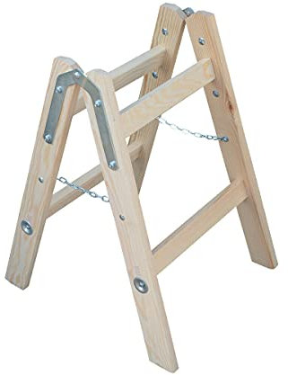 Systafex® Leiter Doppelstufenleiter Stehleiter Trittleiter Klappleiter Klapphocker Holzleiter 2x2 Stufen Höhe 0,65m Trittstufe