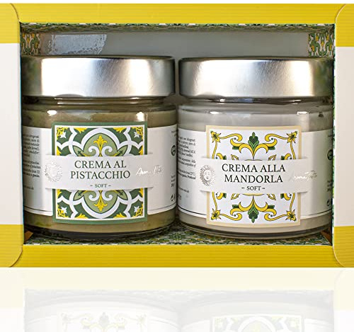Boîte Cadeau Crème de Sicile | Amande et Pistache | Pâtisserie Italienne | 2x200g