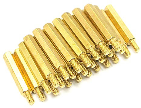 M3*40mm+6mm,50 stücke Sechskantmutter Abstand Schraube Messing Gewindespelsäule PCB Computer PC Motherboard Standoff Spacer