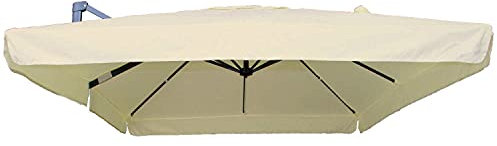 BricoShopping® Toile de rechange pour parasol décentralisée à bras 3 x 4 300 g/m² sans poches de jardin, 8 lattes en bois, supérieure de couverture Airvent imperméable 3 x 4 (C/fente sans poches)