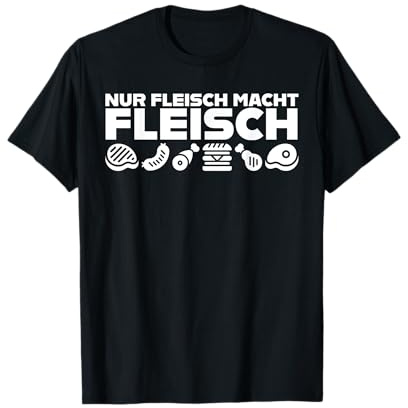 Kraftsport Nur Fleisch macht Fleisch“ Gym Workout Fitness T-Shirt