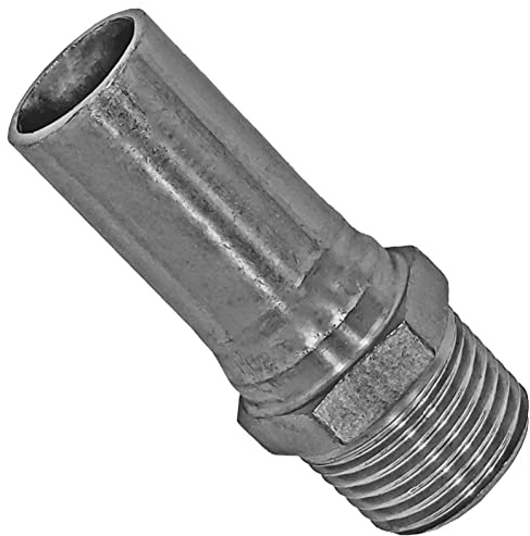 MegaHaustechnik Übergang 22 x 3/4“AG mit Einsteck-Ende Stutzen Außendurchmesser 22mm Pressfitting aus Edelstahl V4A zum Verpressen M-Kontur, mit 3/4 Zoll Außengewinde, Trinkwasser geeignet, VA INOX