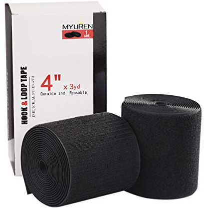 2.7m x 100mm Klettband zum Nähen für Stoff, 100mm Breit Klettverschluss zum Aufnähen, Nylon Klettstreifen für DIY Handwerk Rund um Startseite und Büro, Schwarz