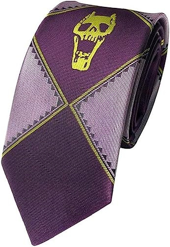 Cravate en soie pour costumes Cosplay accessoires Bizarre Adventure Kira Yoshikage Skeleton, Comme le montre
