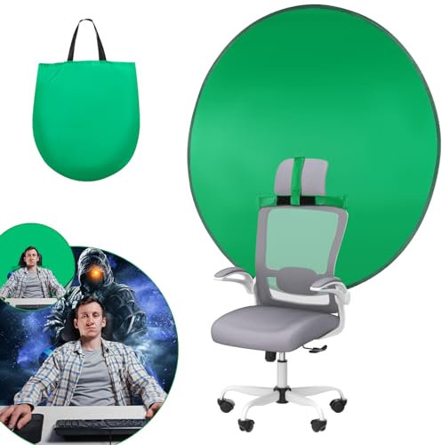 SRIMMIT Greenscreen-Hintergrund mit Ständer, 1,42 m (4,65 Fuß), zusammenklappbarer Greenscreen-Hintergrund, Pop-Up-Greenscreen mit Aufbewahrungstasche, tragbarer Hintergrund für Fotografie, Gaming
