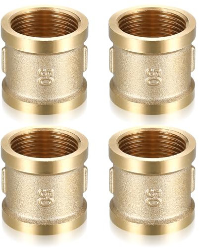4 Pz Manicotto in Ottone, Raccordo Filettato, 3/4 Femmina a 3/4 Femmina BSP Filettatura, Raccordi in Ottone, Connettore di Accoppiamento per Tubi Impianti Riscaldamento
