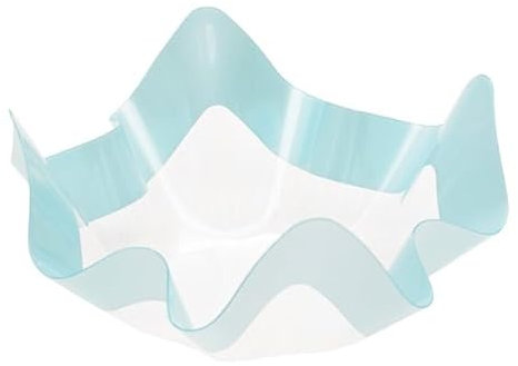 Contenitore Grande in PET Azzurro Perlato - Ciotola COPPA in plastica TRASPARENTE con Bordo Azzurro - per caramelle, marshmallow, dolci, confetti ecc. - Addobbo, decorazione tavola torta, buffet