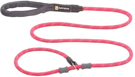 RUFFWEAR Just-a-Cinch 2-in-1-Hundeleine und Hundehalsband, 1,5 m Lange Hundeleine ohne Zug, leichte und robuste Hundeleine, Fireweed Pink | Climbing‑Inspired, 11 mm Seildurchmesser, verstellbare Silikon-Stoßdämpfer, Kragenfreies Cinch-Design, röhrenförmiger Griff