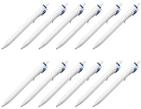 Uni-Ball - Gelschreiber ONE UMN-S Blau 12er Set | 0,4 mm Spitze, ultra pigmentierte Geltinte, Druckmechanik, Gummigriff