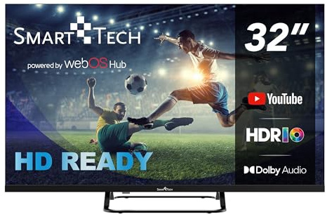 Smart Tech TV LED HD 32' (80 cm) Smart TV Web OS-32HW01V- Molotov, Netflix, Prime Video, Disney+ 3xHDMI - 2xUSB -Dolby Audio
