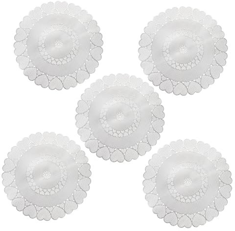 PRETYZOOM 5 Pz Tovaglietta occidentale sottopiatti eleganti tovagliette americane plastificate tovagliette riutilizzabili tappetino da tavolo arredamento tovagliette rotonde pvc Silver