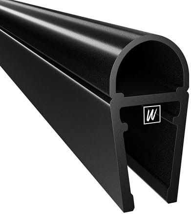 WAKA Joint de douche et lèvre Pro-B de qualité supérieure, optique, noir, pour portes de douche, 6 à 8 mm, longueur 1000 mm