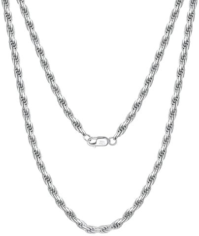 Damen Kette Silber, 925 Sterlingsilber Damen Halskette Kette Necklace Women Damen Schmuck Geschenke Kettenlänge 45 CM