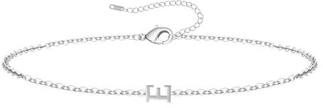 RMMD Armband Damen Silber, 18K Weißgold Vergoldete Armbänder Damen Personalisiert Armband mit Buchstaben E Armband Schmuck Damen Buchstaben Armband Damen Geschenke für Frauen Teenager Mädchen