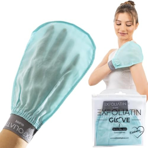 EXFOLIATIN GLOVE Premium türkischer Badehandschuh, traditioneller Hammam Kese Peeling-Handschuh, künstliche Bräune und abgestorbene Haut (für alle Hauttypen)