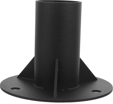 Steel Heavy Duty 52mm Black Fence Post Base Flange