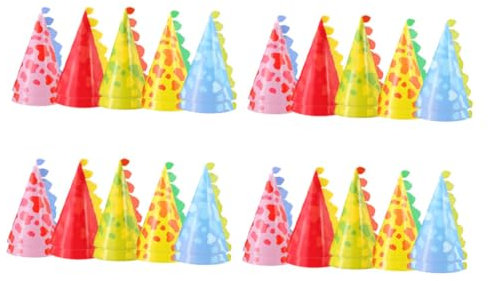 Generico 40 Pezzi Cappellini Compleanno Tema Animale da Cono con Design per Feste Compleanno per Accessori Divertenti per Foto e Celebrazioni