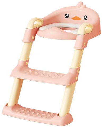 lisutupode Sedile Di Allenamento Vasino Con Sgabello 60x41.5x38cm Riduttore WC Bambini Con Scaletta 2 In 1 Design Anti-slip Regolabile Pieghevole Paraspruzzi Portatile Per Bambini Per Ragazze