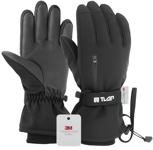 Votoko 3M Thinsulate skidhandskar, handskar män vinter, snöhandskar kvinnor, vattentäta, varma och pekskärm, unisex, skidhandskar för skidåkning motorcykel skridskoåkning vandring cykling (M)