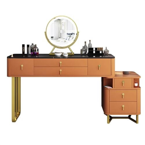 Tavolo Trucco Moderna scrivania for il trucco, toeletta for il trucco con specchio e cassetti spaziosi, scrivania for il trucco con armadietto, toeletta con sgabello for il trucco Toilette con specchi