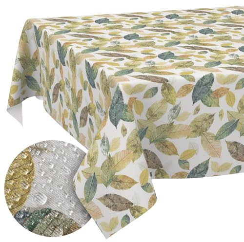 ANRO Tischdecke abwaschbar Bunt 140x120 cm Outdoor wetterfest | Tischwäsche aus beschichtetem Stoff – schmutz- & wasserabweisend, pflegeleicht – waschbar bei 30 °C