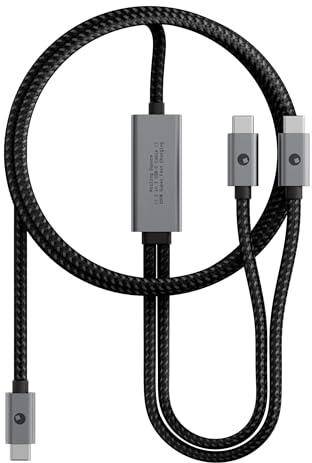 Rolling Square inCharge Cerbero - Cavo Usb Type-C 2in1 Ricarica Rapida Essential 100W, 1,5m - Cavo USB C a Doppia Uscita in Intreccio Nylon, Caricatore per Laptop, Telefono, Tablet, Auricolari - Nero