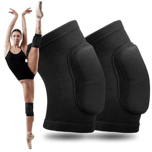 1 Paar Knieschoner, Knieschoner Tanzen, Oberschenkelumfang 32–46 cm, Unisex | Knieschoner Volleyball, Verdickter Schwamm, für Handball Yoga Laufen Skaten Basketball Fußball (Größe M, Gewicht: 45–60 kg)