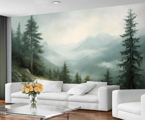 GIVLWF Naturtapete Wald Wandbild Tapete Berg Schlafzimmer Wandpapier für Wohnzimmer, nicht selbstklebende Wandbilder & Heimdekoration