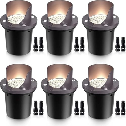 GUODDM Lot De 6 Projecteurs LED Encastrables D'extérieur - Éclairage Paysager LED pour Le Sol, 6 W, Étanche IP67, pour Jardin, Pelouse, Allée(6pcs-White,6w(AC85-265v))