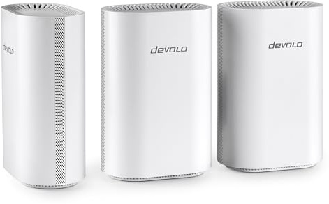 devolo WiFi 7 Mesh BE6500 3-Pack, Highspeed Mesh-WLAN-System, WLAN-Verstärker, bis zu 6.500 Mbit/s, 2,5 Gbit/s-LAN-Anschluss, weiß