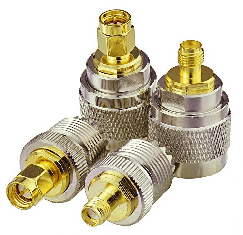 Superbat UHF auf SMA Adapter, UHF Stecker/Buchse (PL259/SO239) auf SMA Stecker/Buchse RF Koaxial Adapter Kit
