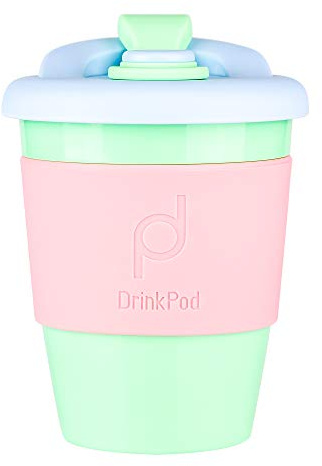 DrinkPod Tasse à café réutilisable en plastique sans BPA – GREEN DREAM, VERT, 340 ML / 12 oz