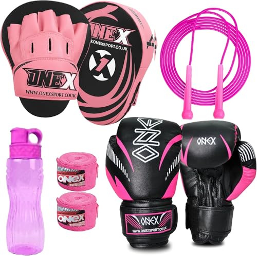 Boxing Gloves and Focus Pads Set for boys and girls Kids Twins Kickboxing Punching Professional Training - Hook and Jab MMA Punch Thai Strike Bag