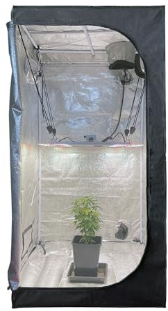 Bloomstar by Crescience Growzelt 80 x 80 x 160 cm Anbauzelt, Metall-Strangel, Hochreflektierendes 600 D anzuchtzelt Zelt