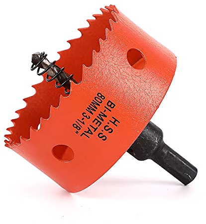 Dribotway Bi-Metall Lochsäge 3-5/32'' 80mm,M42 HSS Schneller Lochschneider,mit 1 Schaft und 1 Bohrer,Für Trockenbaumaterialien, Holz, Kunststoffe und Metalle, Schnitttiefe